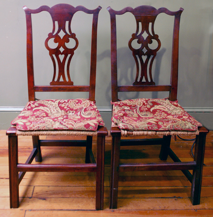 Pair chippedale sidechairs